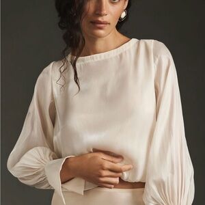 Anthropologie Elegant Cream Blouse